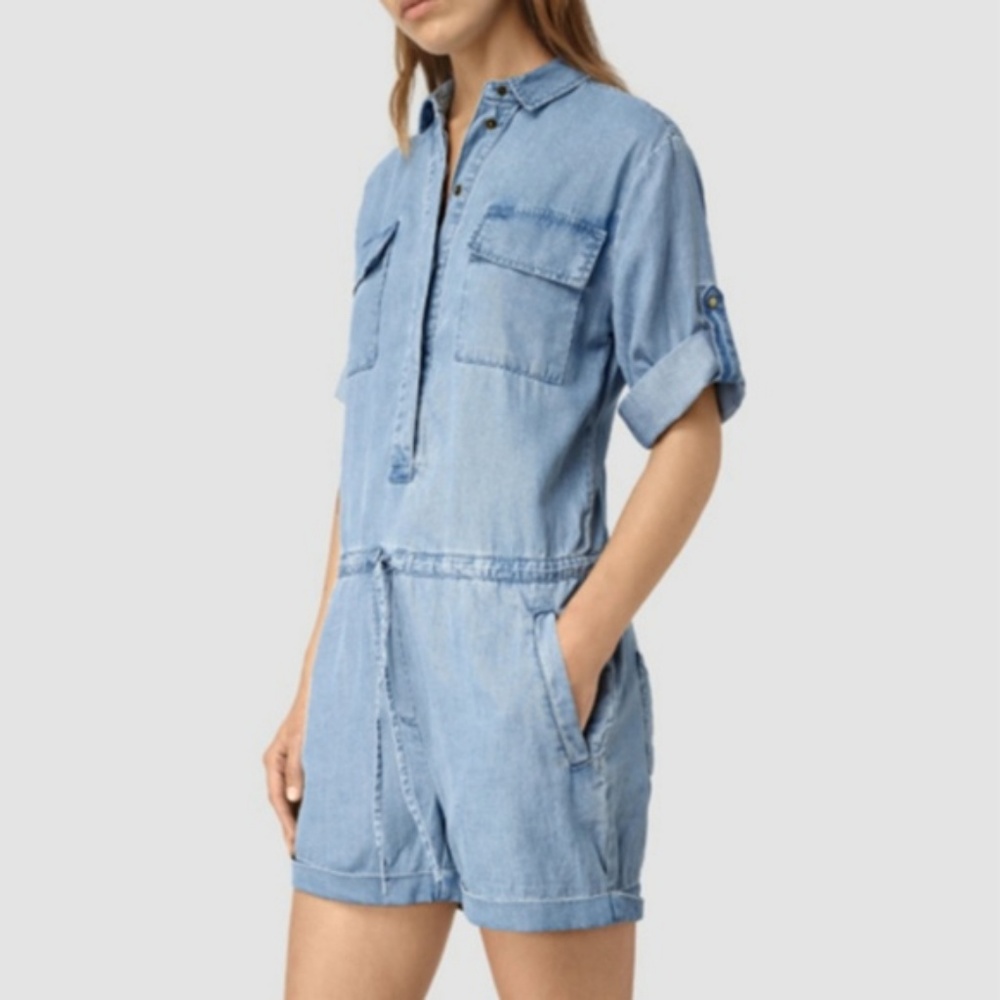 All Saints Denim Romper